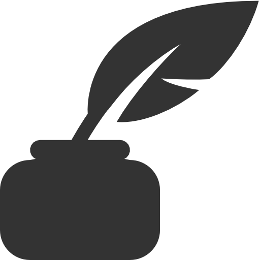 icone d'une plume avec son encrier